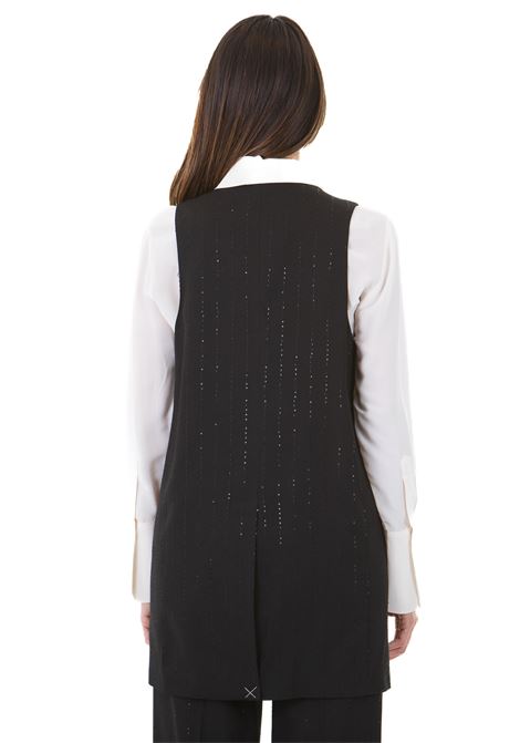 Lichene gilet monopetto in misto lana con paillettes ATTIC AND BARN | Gilet | LICHENE-ATGI001-AT100990